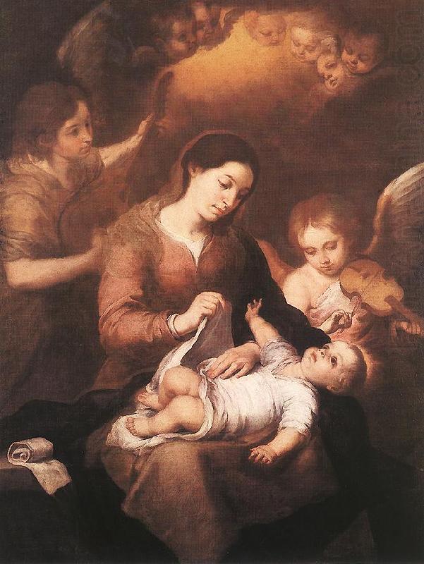 MURILLO, Bartolome Esteban Mary and Child with Angels Playing Music sg china oil painting image